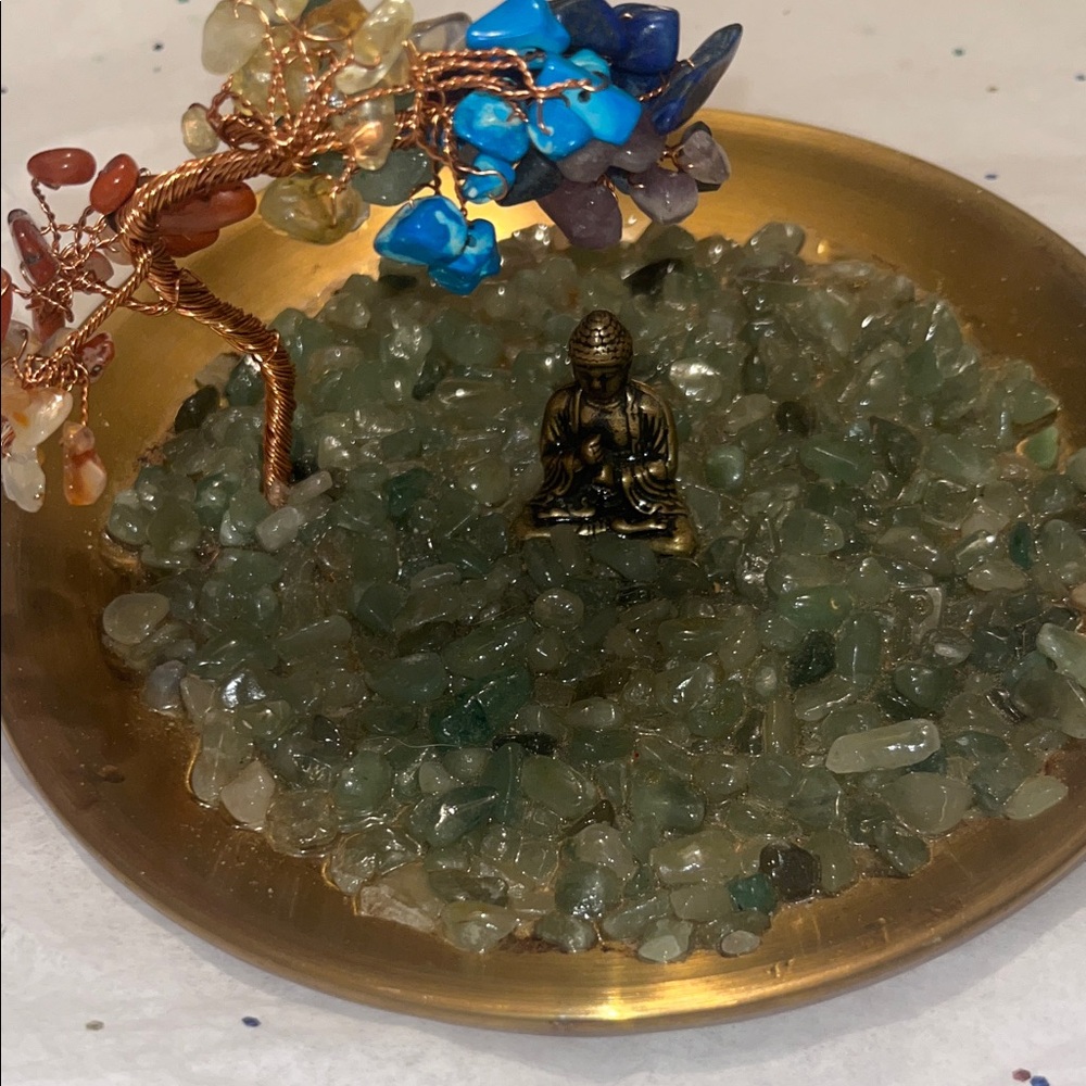 Tranquil Gemstone Tree Zen Garden with Buddha